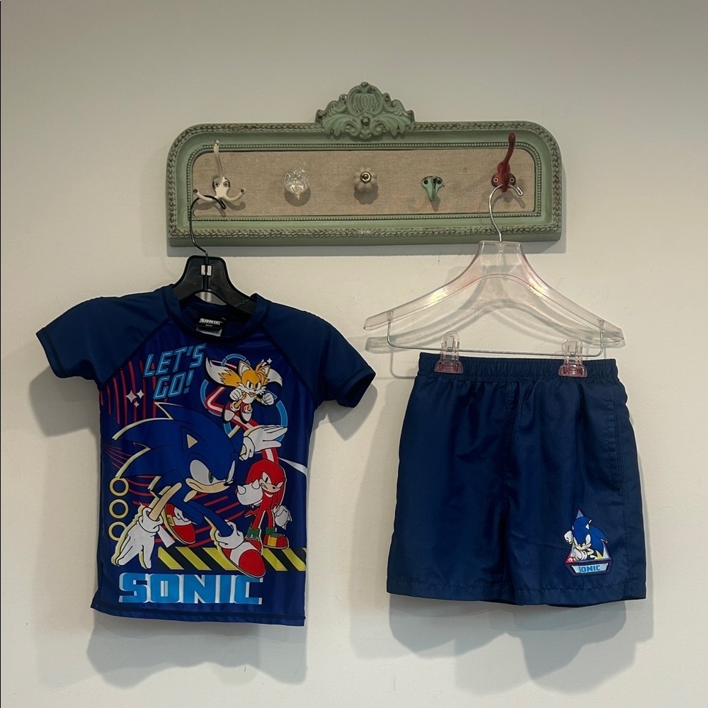 Sonic Kids Swim Rashguard Swim Set - Blue boys size 7/8